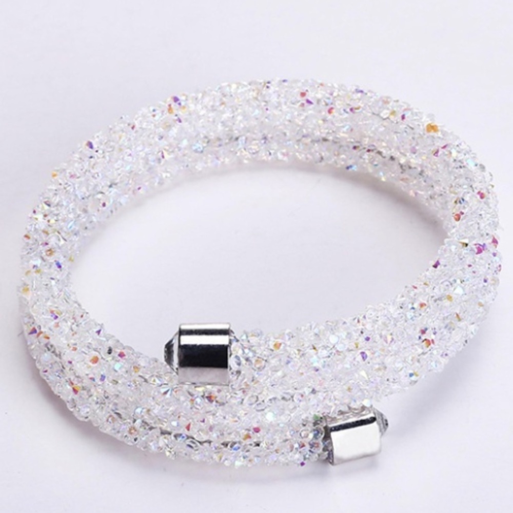 💎Double Crystal Bracelet Wrap in White💎
